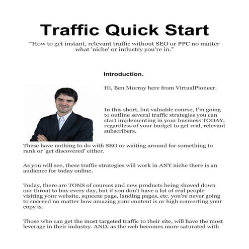 Traffic quickstartcourse1