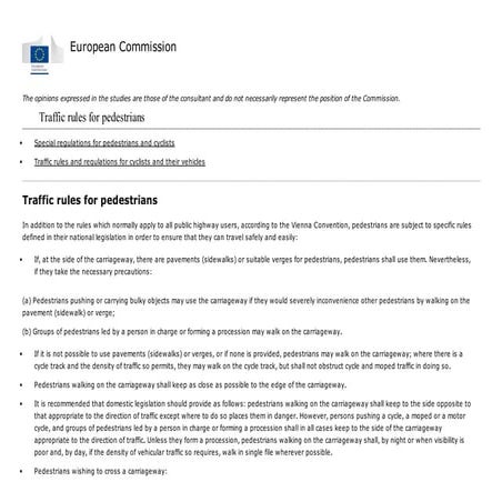Traffic rules for pedest..
