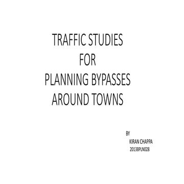 Traffic studies for planning bypasses around towns