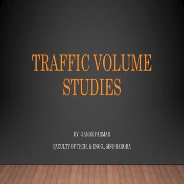 Traffic volume studies