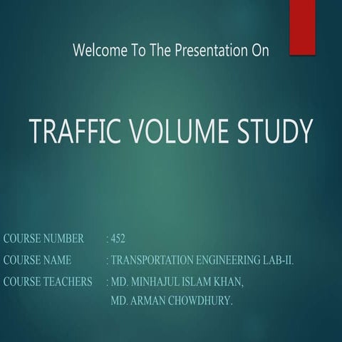Traffic volume survey