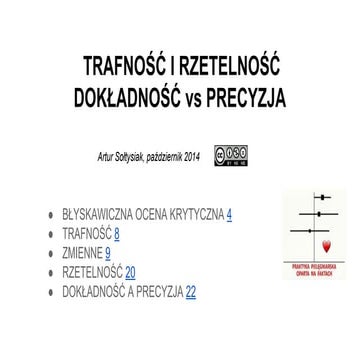 Trafność, rzetelność, dokładność, precyzja