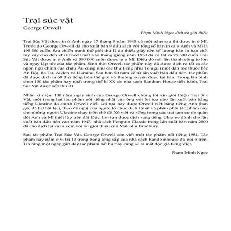 Trại Súc Vật - Animal Farm - George Orwell