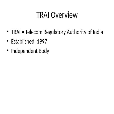 Comprehensive Overview of TRAI: India's Telecom Regulatory Authority ...