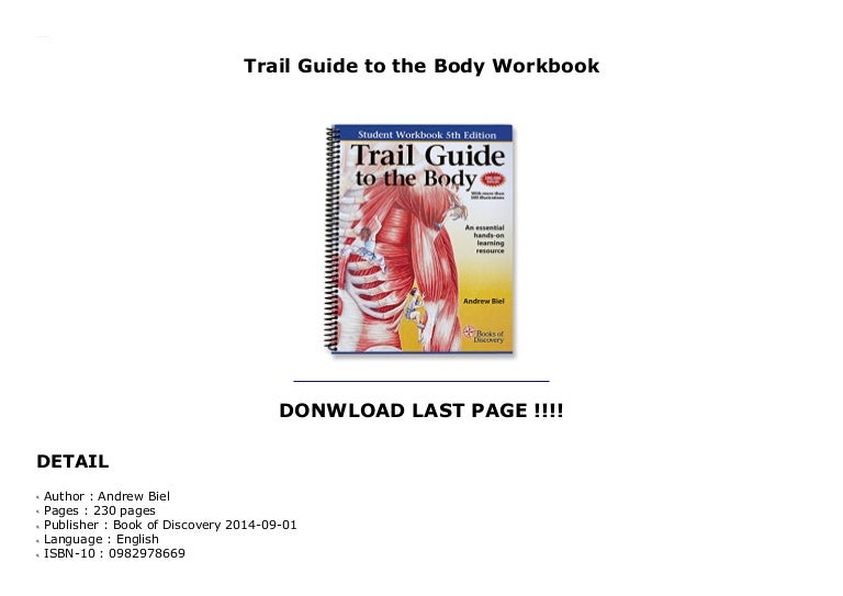 Trail Guide to the Body Workbook