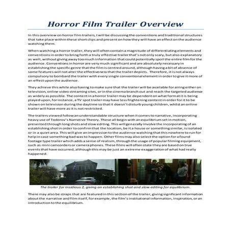 Horror Film Trailer Overview