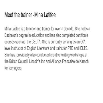 trainer profile.pptx introduction to the trainer | PPTX