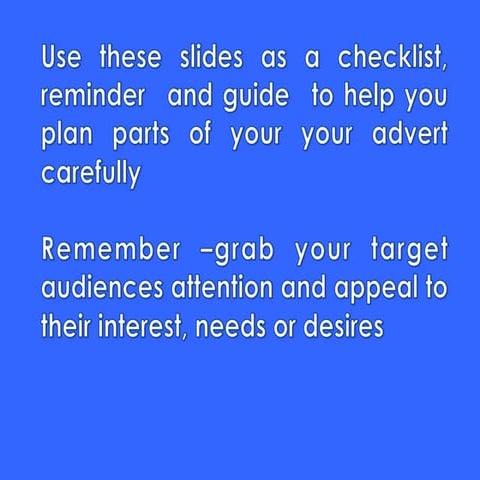 GCSE Media Advert Annotation Guide Sheet