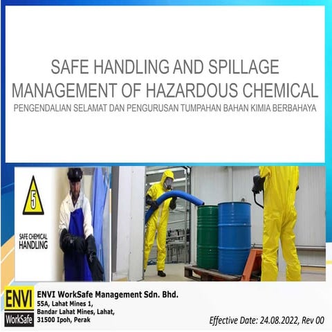 Trainer Slide - SAFE HANDLING AND SPILLAGE MANAGEMENT OF HAZARDOUS CHEMICAL_T...
