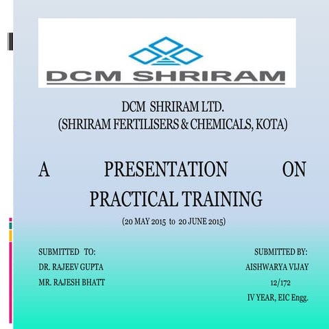 Training at DCM Shriram | PPTX