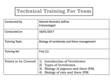 Biology of vertebrate and there management