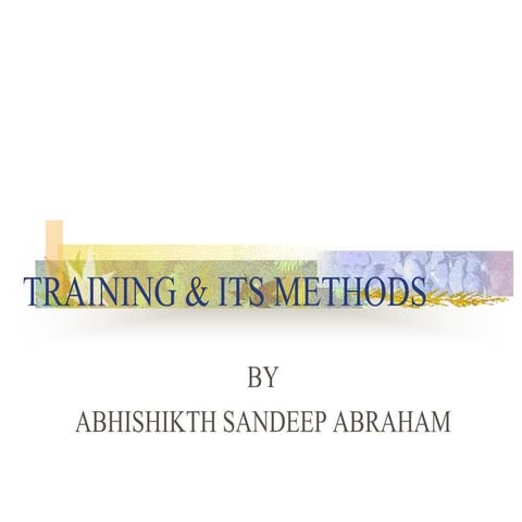 Training- methods - approaches