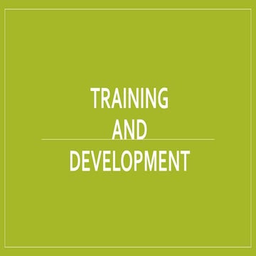 Training and development in HRM | PPTX