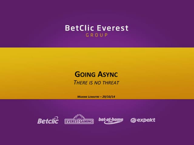 Training – Going Async