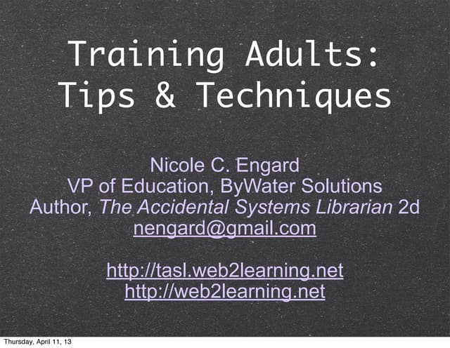 Training Adults