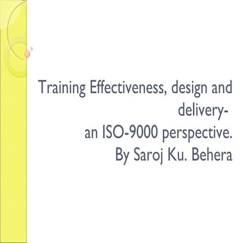 Training effectiveness- clause 6.2