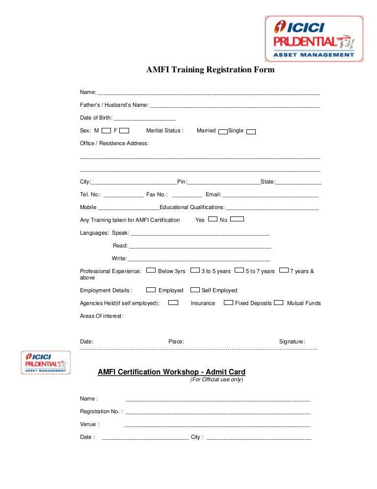 Training registration formamfi