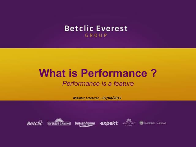 Training  - What is Performance ?