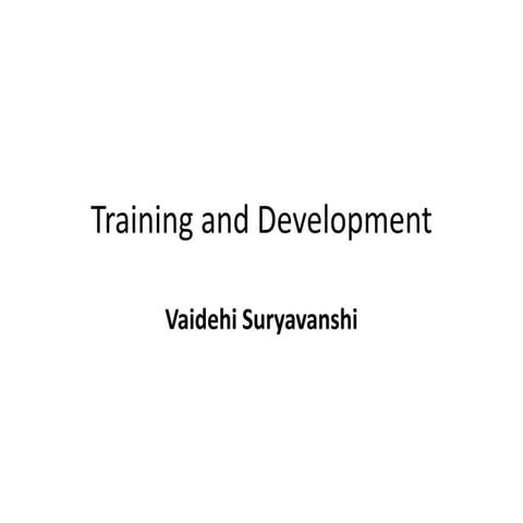 Training and development