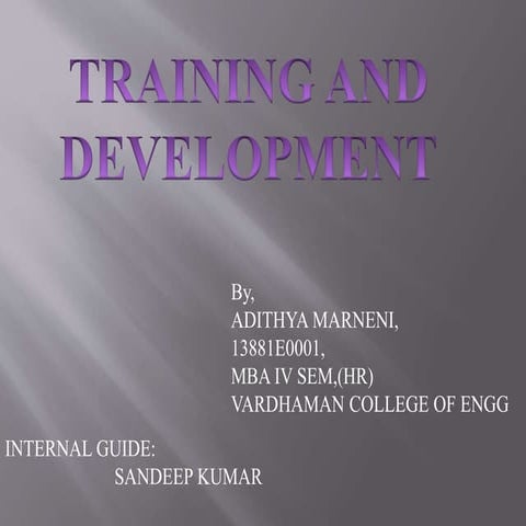 Training and Development