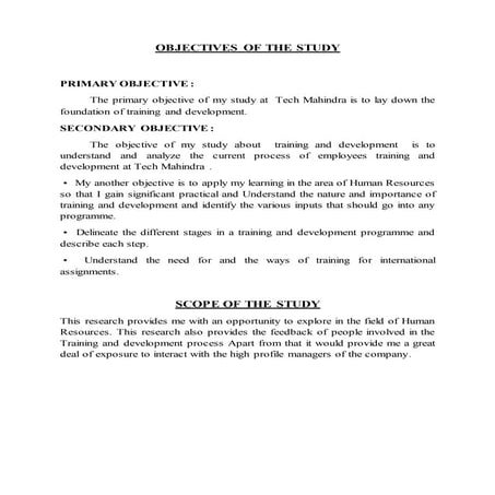 Training and development