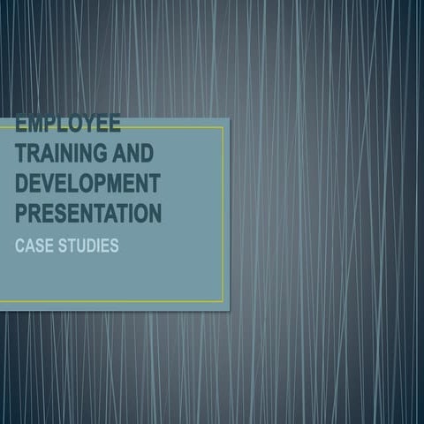 Training and development