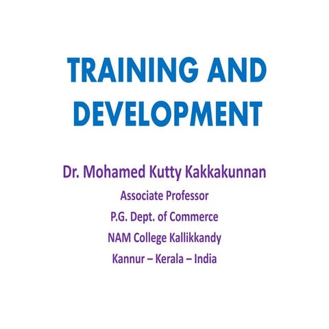Training and development