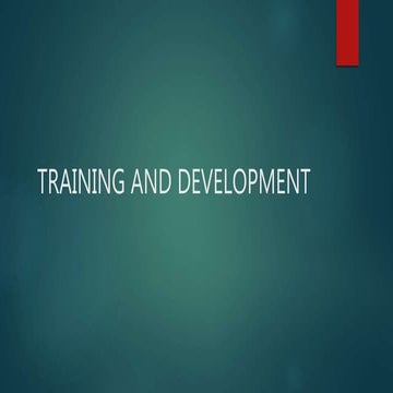 Training and development