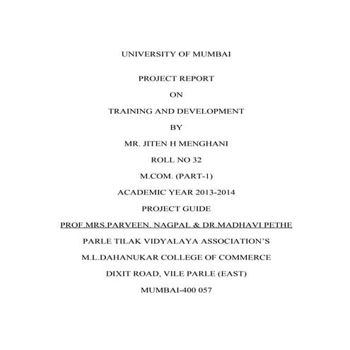 Training And Development