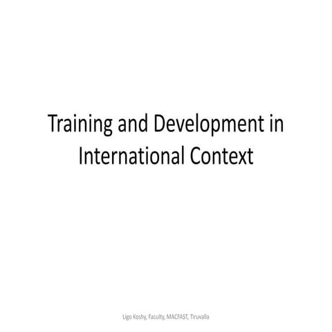 Training and development in international context