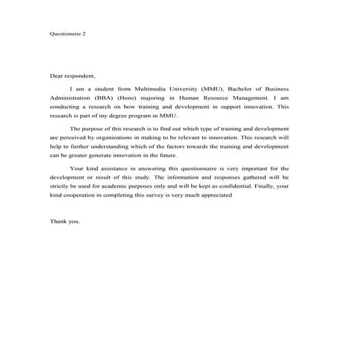Training and development questionnaire (1) | DOC