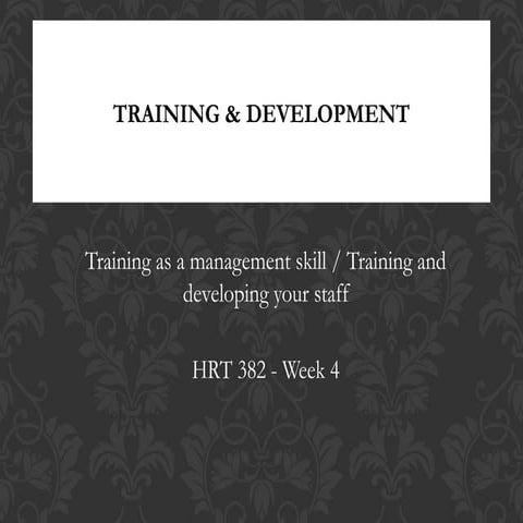 Training and development (Human Resource Management)