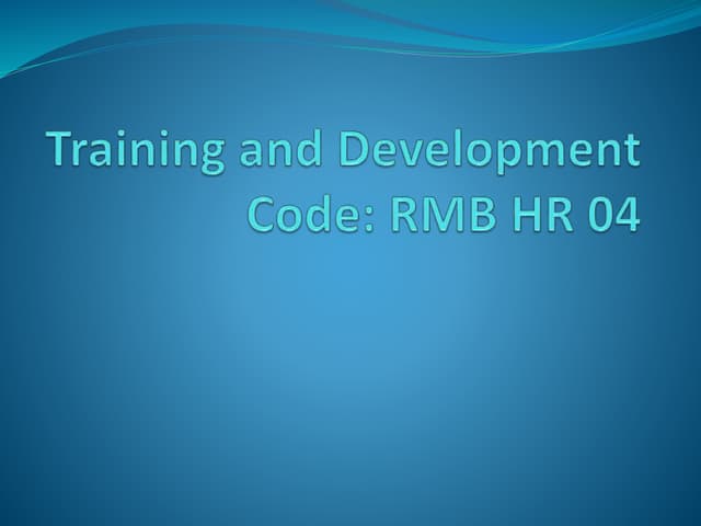 TRAINING AND DEVELOPMENT visual data 7