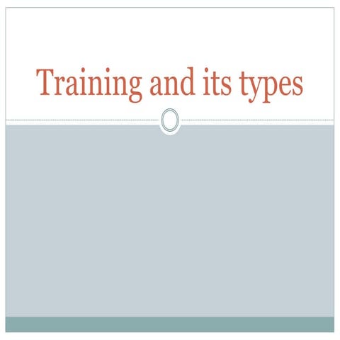 Training and its types