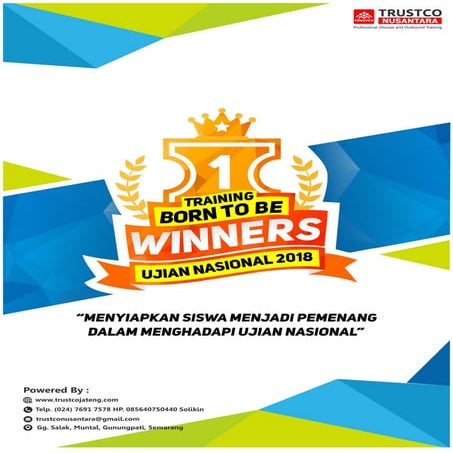 Training born to be winners sukses ujian nasional (un) 2018 2019
