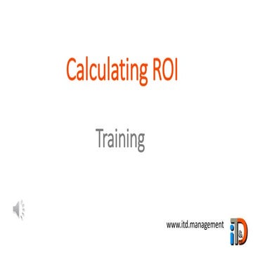 Training calculating roi