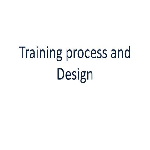 Training design