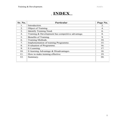 Training & development