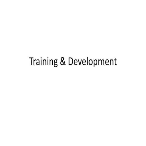 Training & development