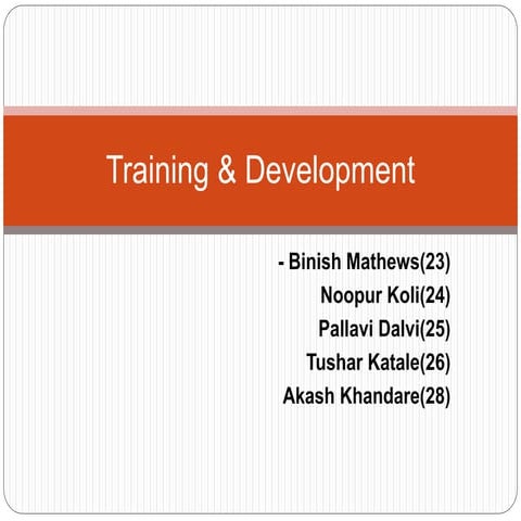 Training & development 29 march