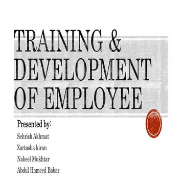 Training &amp; development slides