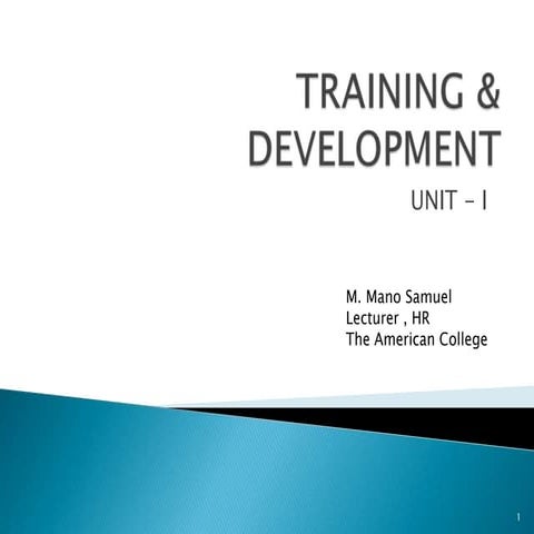 Training & development(unit 1)