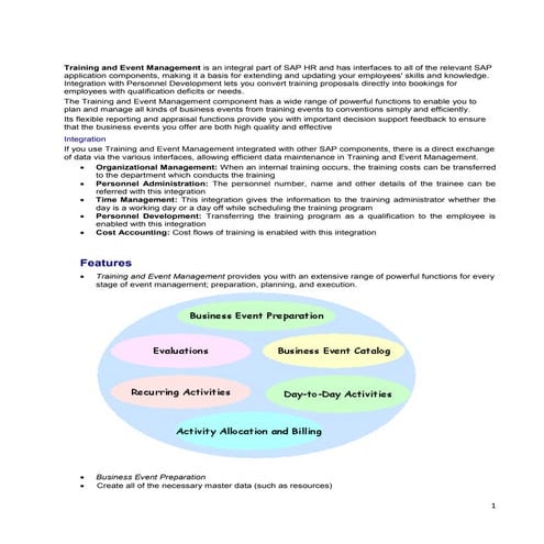 SAP HR: Training & event management