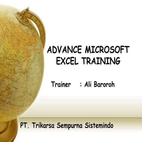 Training excel 2007