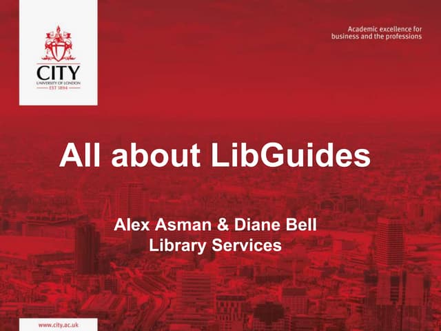 LibGuides workshop for CityLIS students 2018 