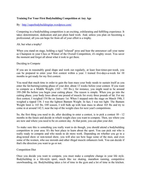 Training for your first bodybuildin...