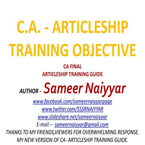 CA Articleship Training Guide