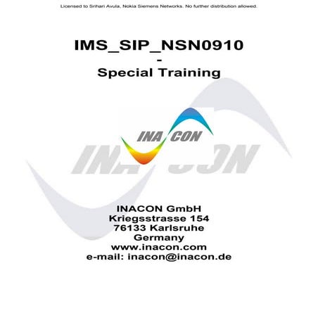 Training ims sip