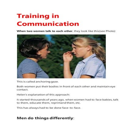 Training in communication