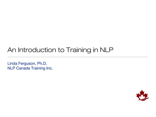 An Introduction to Training in NLP